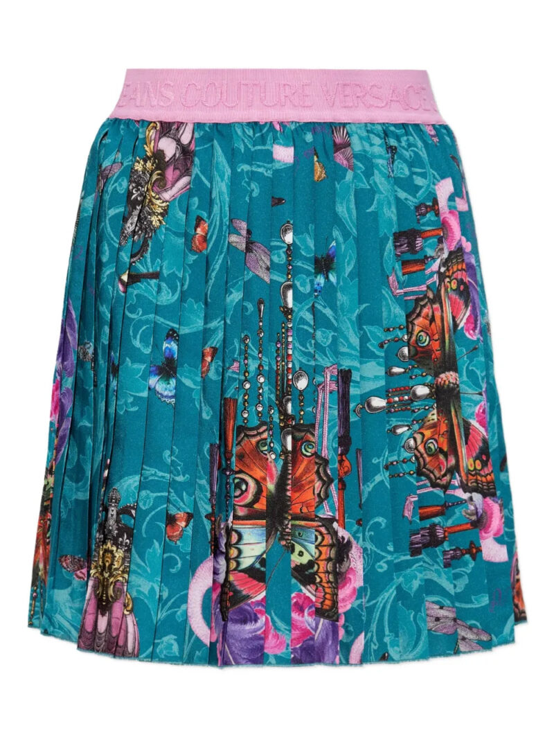 Versace Jeans Couture  pleated printed skirt